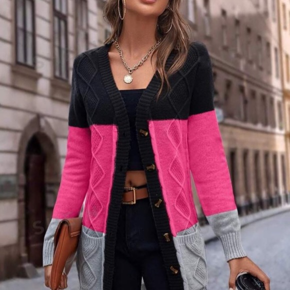 Nwt, Lavishly Paris Multicolored Open Front Cardigan Coat. - Picture 5 of 16